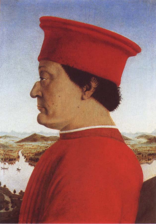 Portrait of Duke Frederico da Montefello and Battista Sfozza